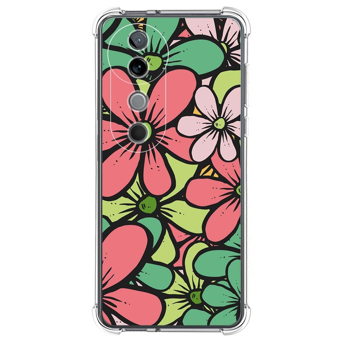 Funda Silicona Antigolpes para Vivo V40 5G diseño Flores 02 Dibujos