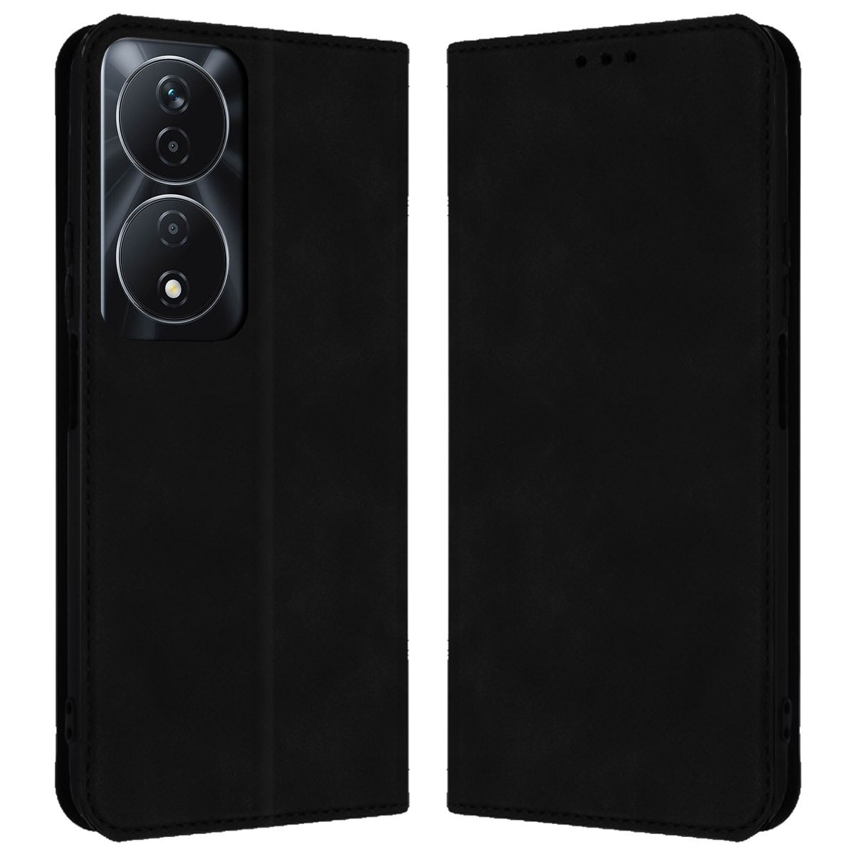 Funda Libro de Polipiel con tarjetero para Huawei Honor X7b color Negra