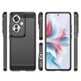 Funda Gel Tpu Tipo Carbon Negra para Oppo Reno 11F 5G 2