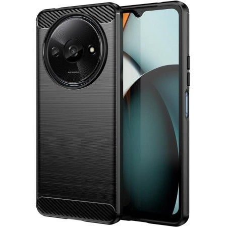Funda Gel Tpu Tipo Carbon Negra para Xiaomi Redmi A3