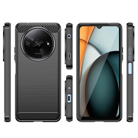 Funda Gel Tpu Tipo Carbon Negra para Xiaomi Redmi A3
