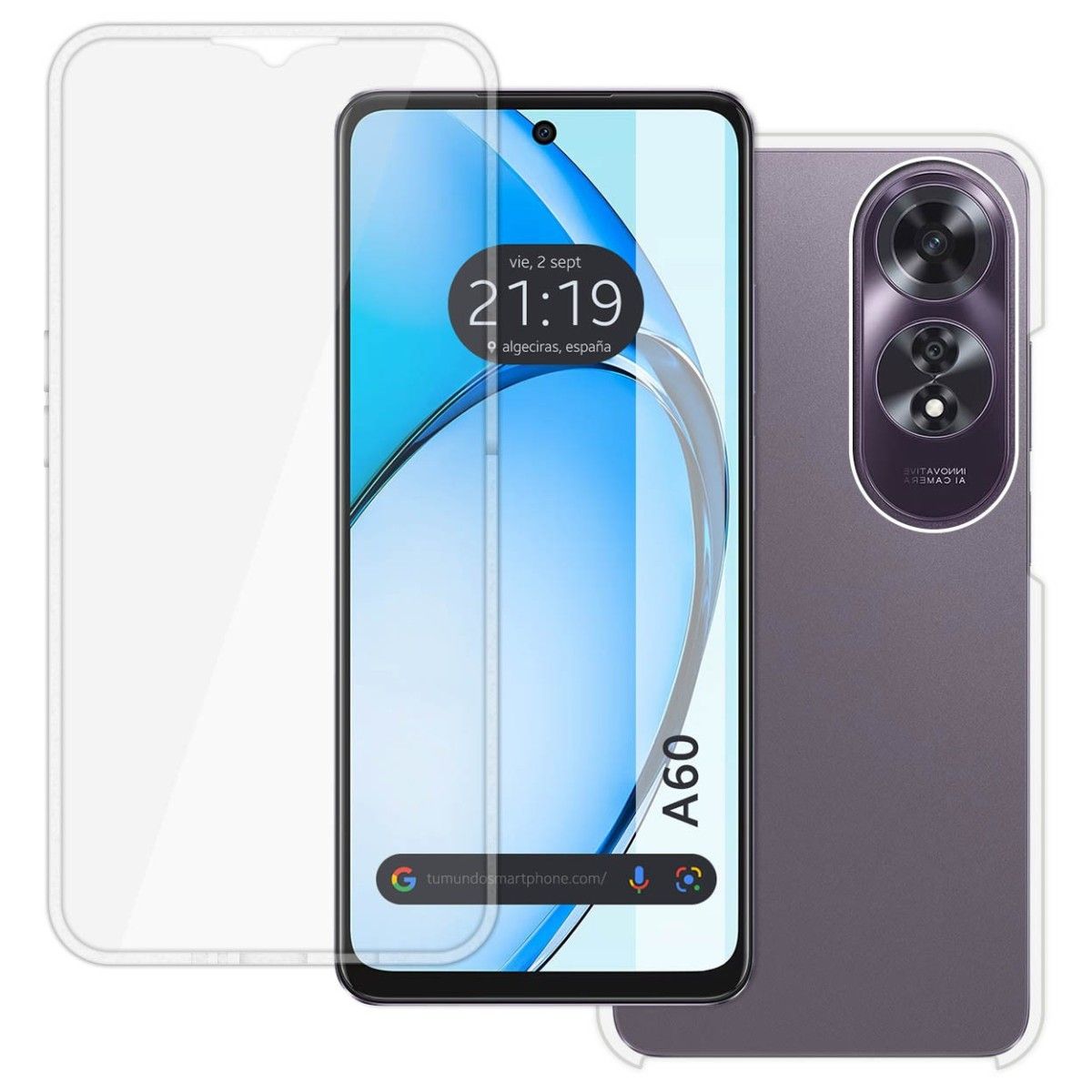 Funda Doble Transparente Pc + Tpu Full Body 360 para Oppo A60 4G