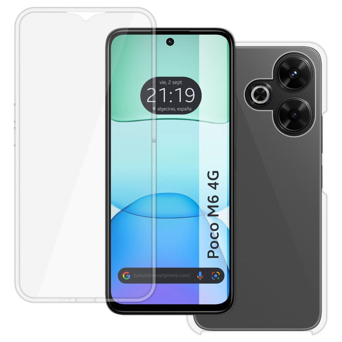 Funda Doble Transparente Pc + Tpu Full Body 360 para Xiaomi Poco M6 4G