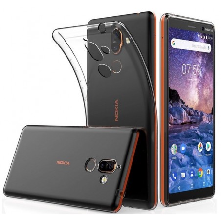 Funda Gel Tpu Fina Ultra-Thin 0,5mm Transparente para Nokia 7 Plus
