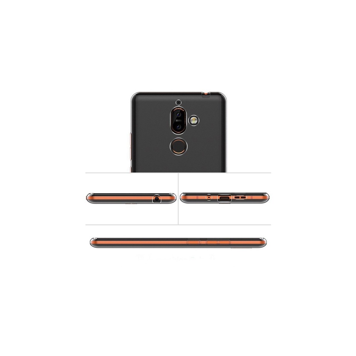 Funda Gel Tpu Fina Ultra-Thin 0,5mm Transparente para Nokia 7 Plus