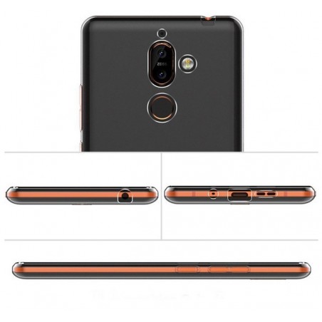 Funda Gel Tpu Fina Ultra-Thin 0,5mm Transparente para Nokia 7 Plus
