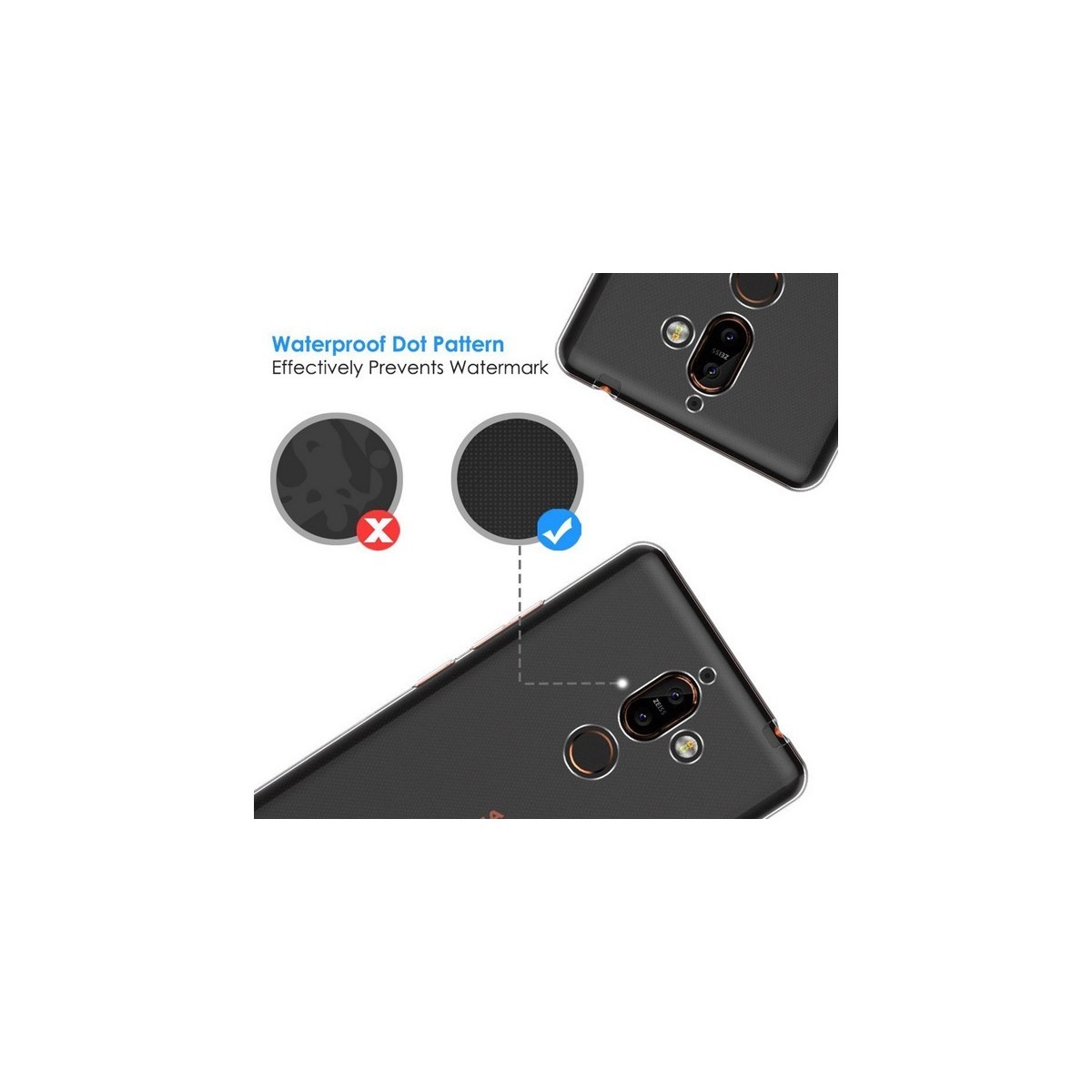 Funda Gel Tpu Fina Ultra-Thin 0,5mm Transparente para Nokia 7 Plus