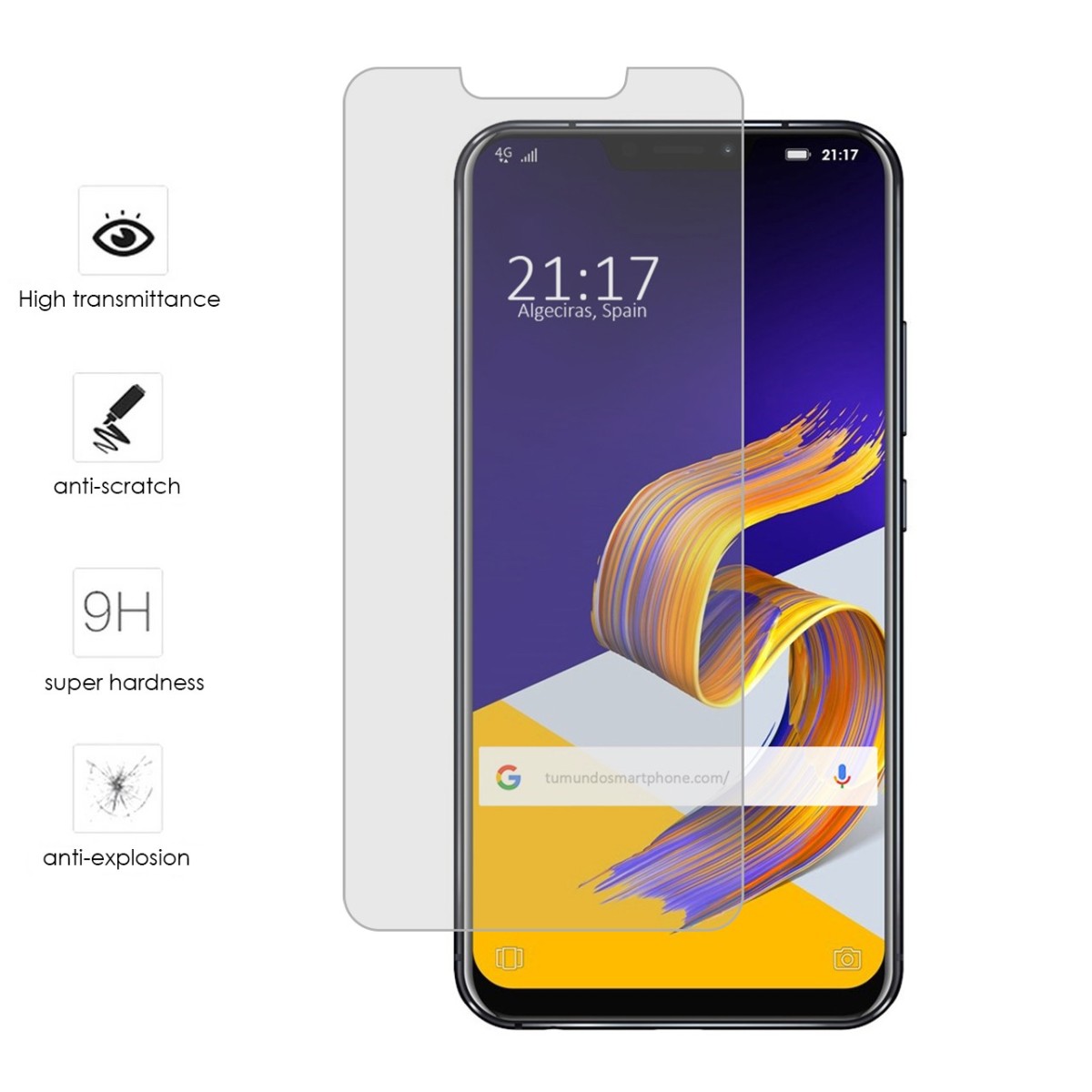 Protector Cristal Templado para Asus Zenfone 5 Ze620Kl Vidrio