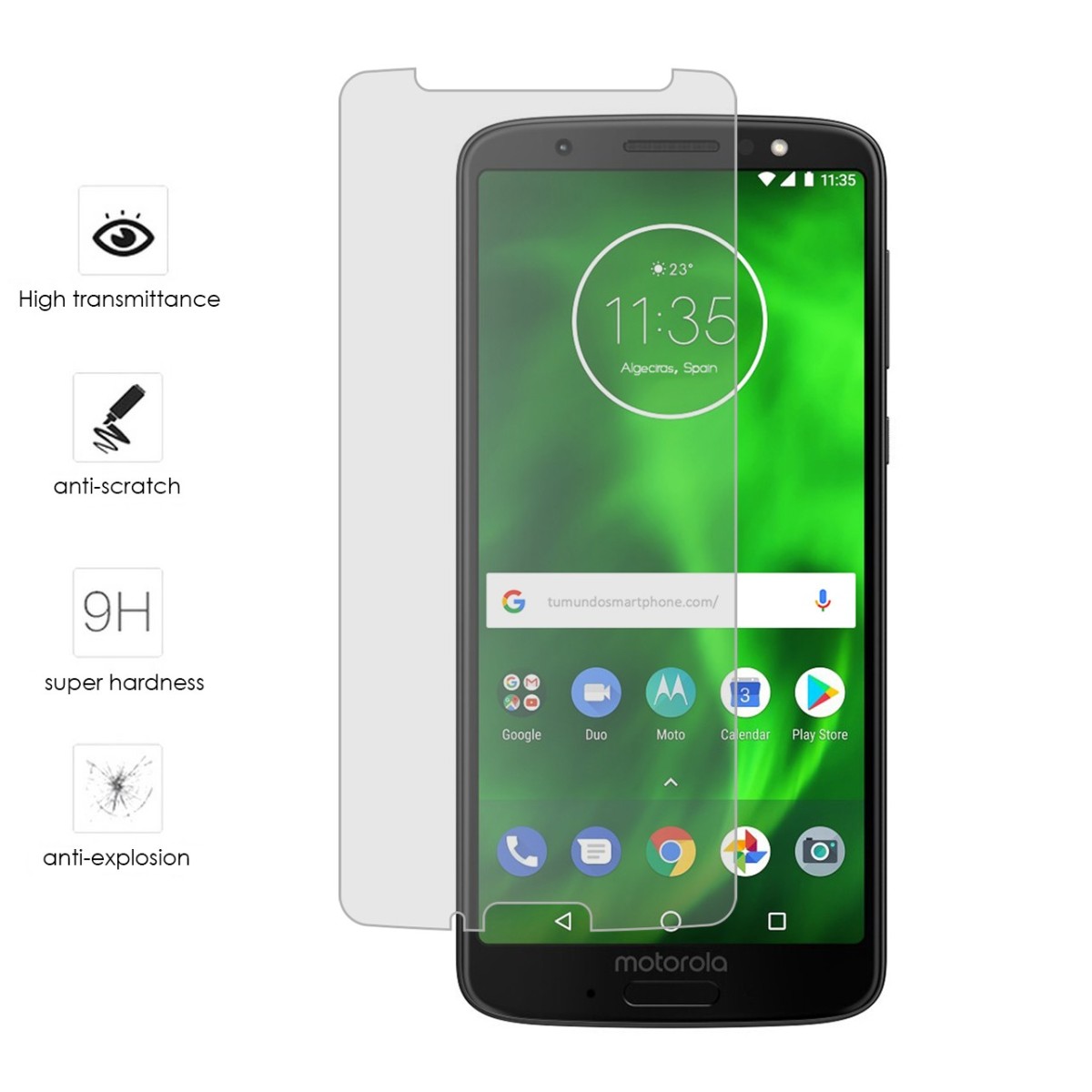 Protector Cristal Templado para Motorola Moto G6 Plus Vidrio