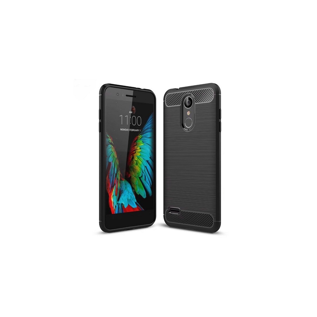 Funda Gel Tpu Tipo Carbon Negra para Lg K9