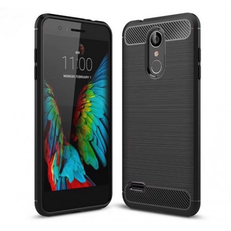 Funda Gel Tpu Tipo Carbon Negra para Lg K9