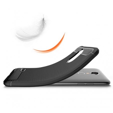 Funda Gel Tpu Tipo Carbon Negra para Lg K9