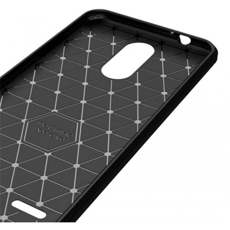 Funda Gel Tpu Tipo Carbon Negra para Lg K9