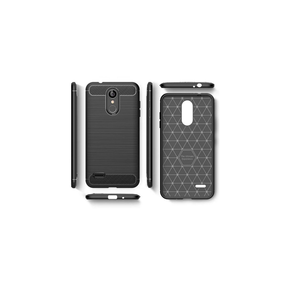 Funda Gel Tpu Tipo Carbon Negra para Lg K9