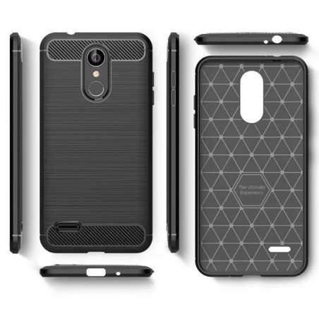 Funda Gel Tpu Tipo Carbon Negra para Lg K9