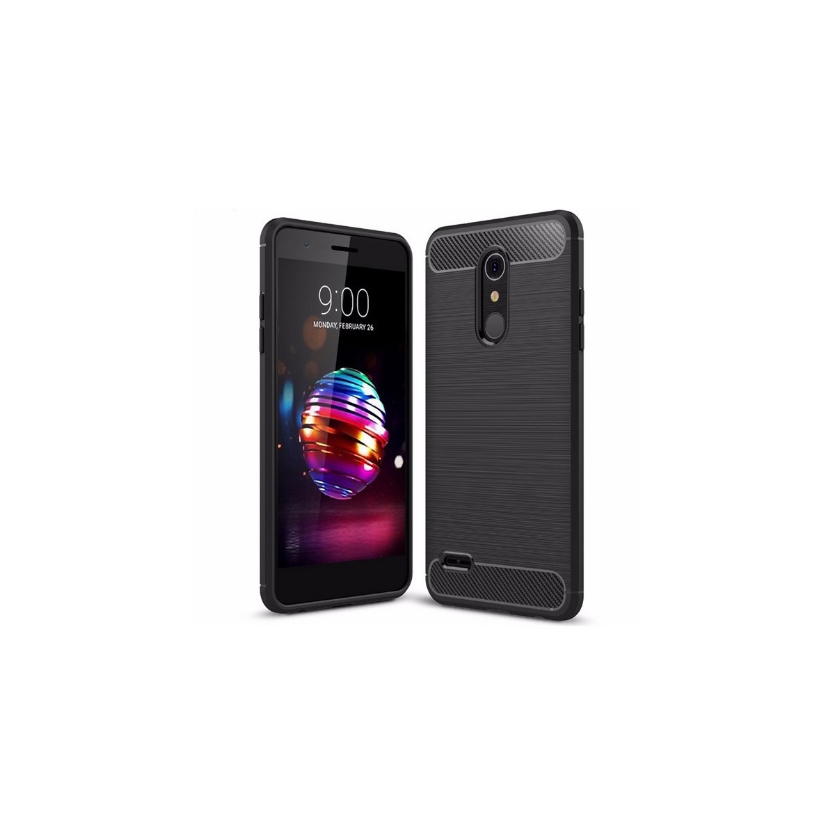 Funda Gel Tpu Tipo Carbon Negra para Lg K11