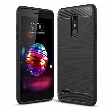 Funda Gel Tpu Tipo Carbon Negra para Lg K11