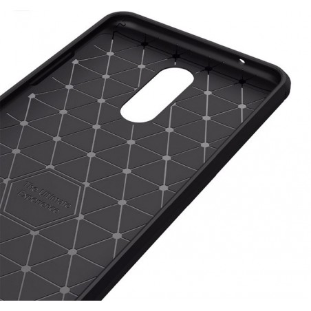 Funda Gel Tpu Tipo Carbon Negra para Lg K11