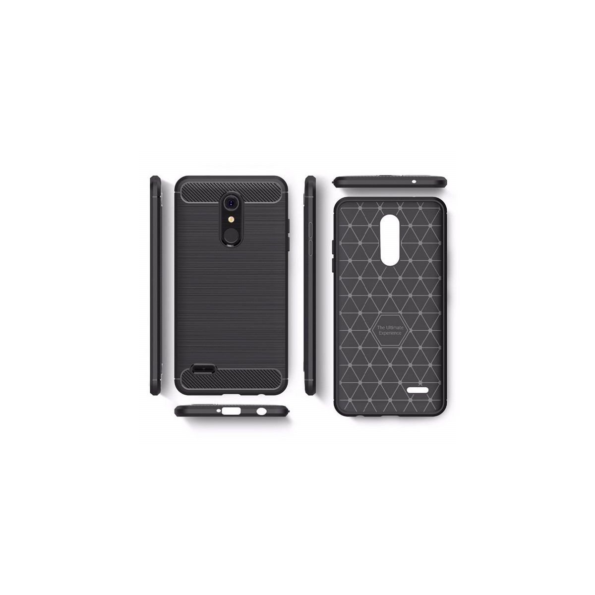 Funda Gel Tpu Tipo Carbon Negra para Lg K11