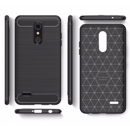 Funda Gel Tpu Tipo Carbon Negra para Lg K11