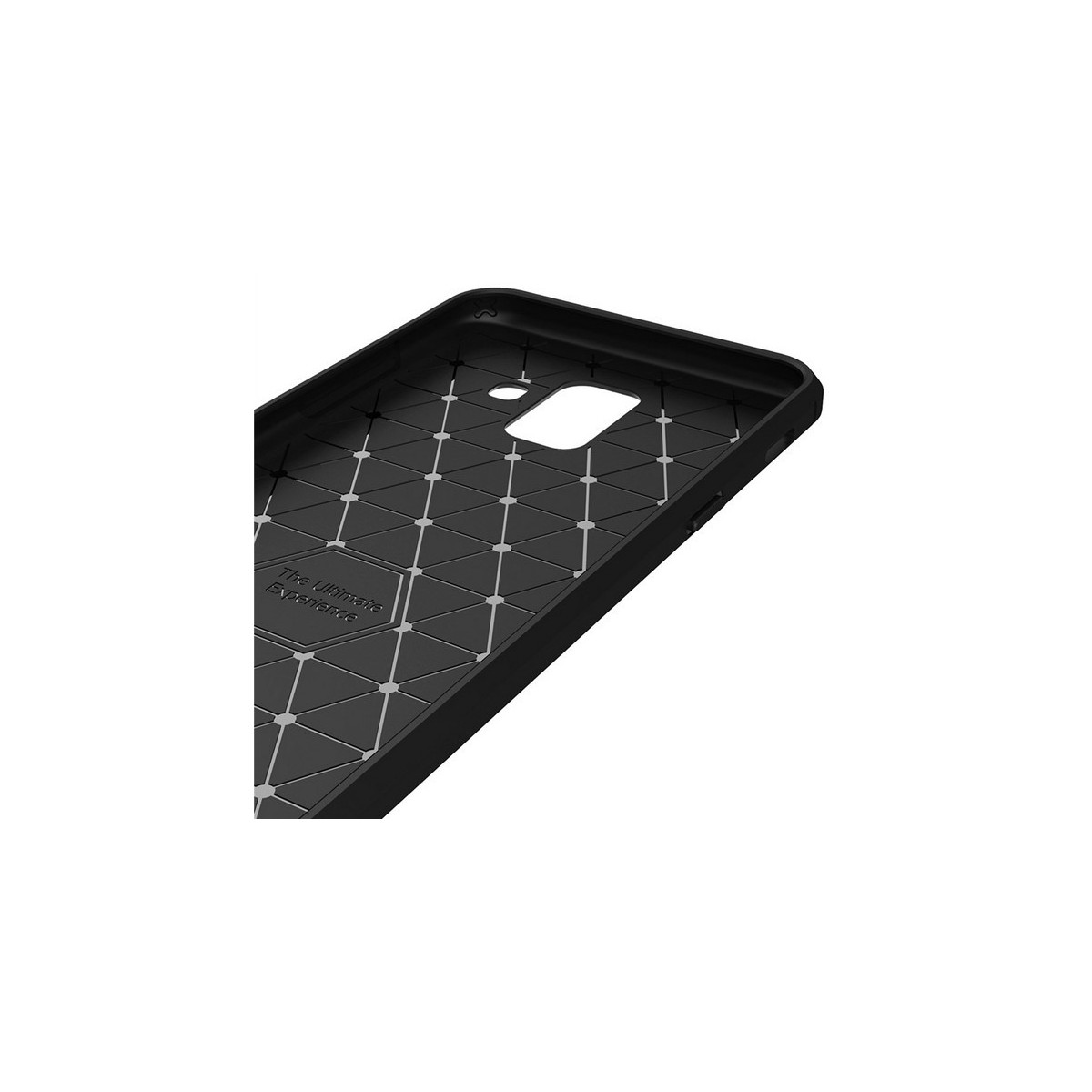 Funda Gel Tpu Tipo Carbon Negra para Samsung Galaxy A6 (2018)