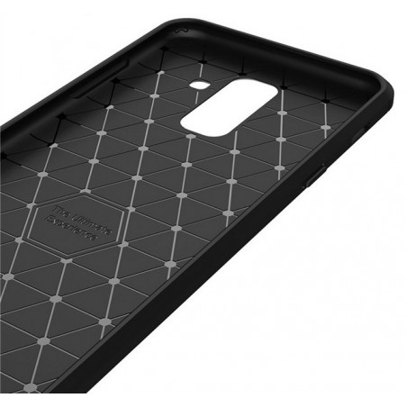 Funda Gel Tpu Tipo Carbon Negra para Samsung Galaxy A6 Plus (2018)