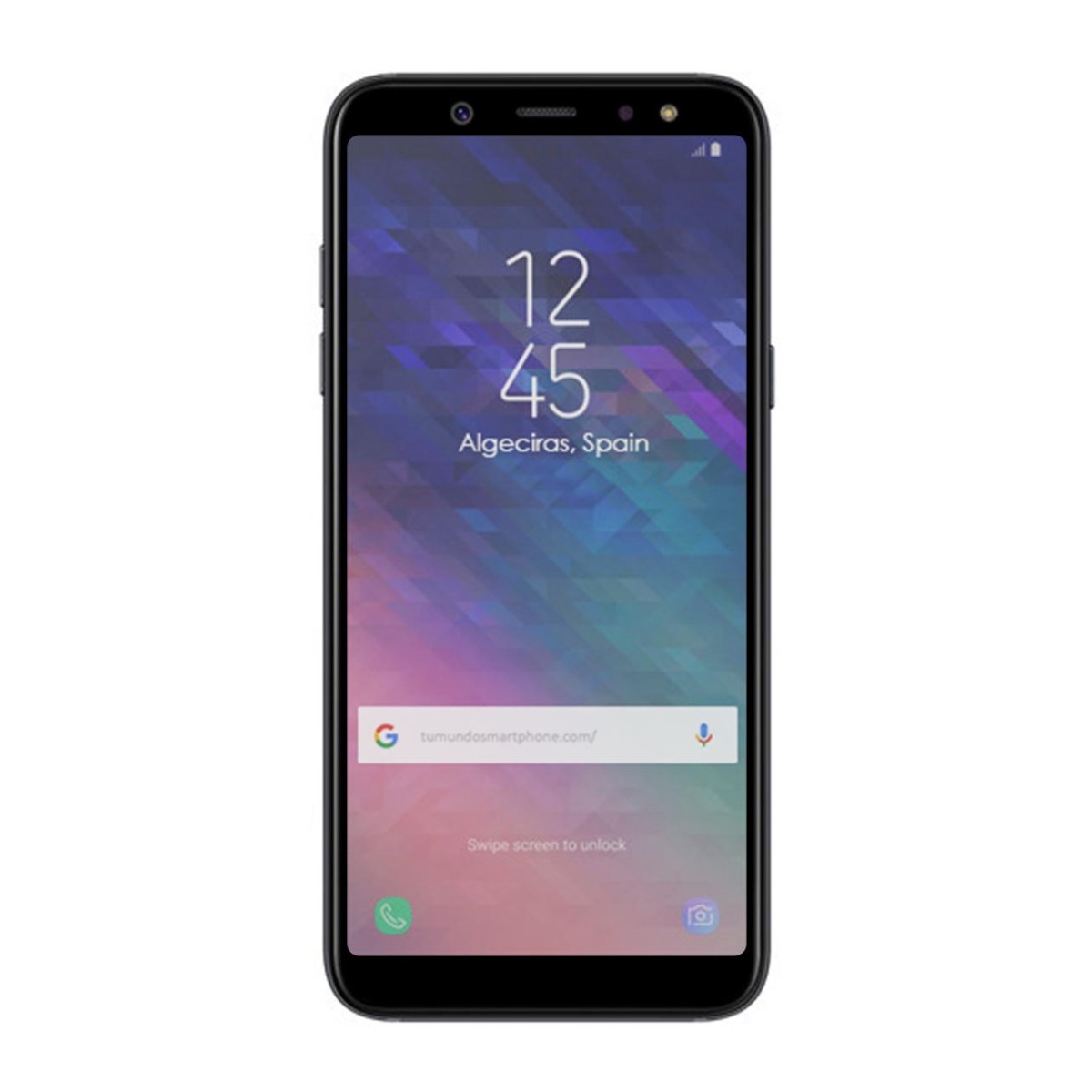 Protector Cristal Templado Frontal Completo Negro para Samsung Galaxy A6 (2018) Vidrio