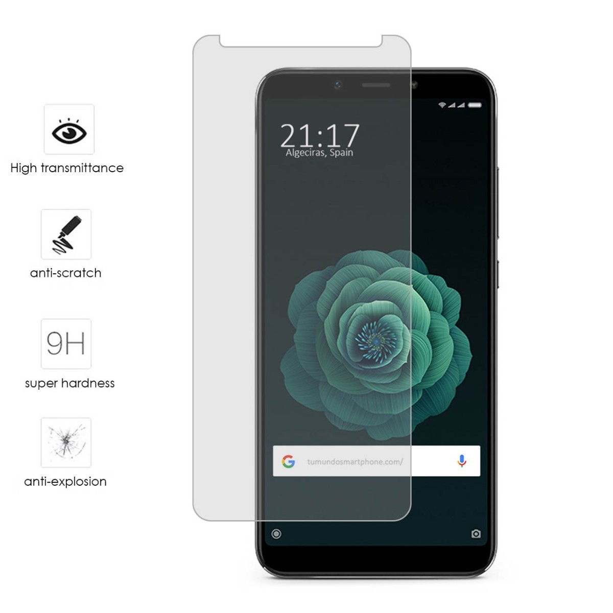 Protector Cristal Templado para Xiaomi Mi 6X / Mi A2 Vidrio