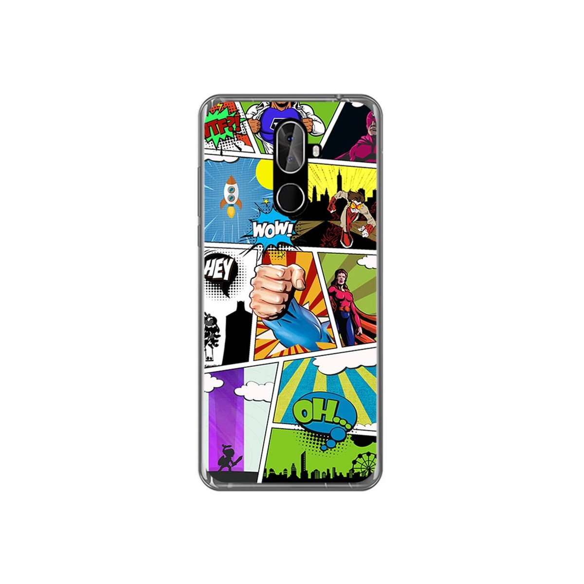 Funda Gel Tpu para Cubot X18 Plus Diseño Comic Dibujos