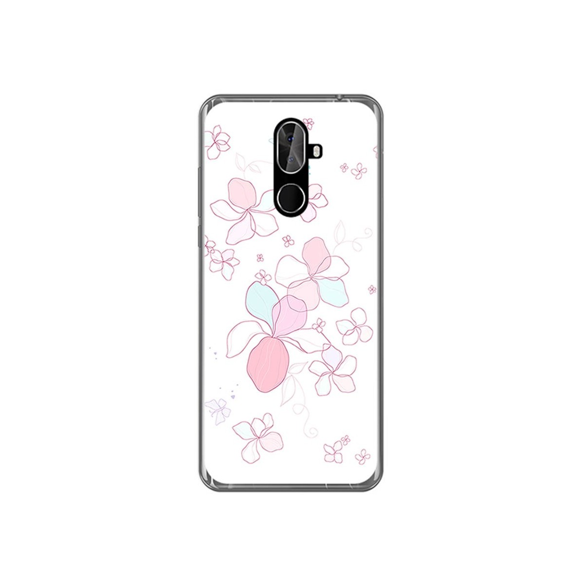 Funda Gel Tpu para Cubot X18 Plus Diseño Flores Minimal Dibujos