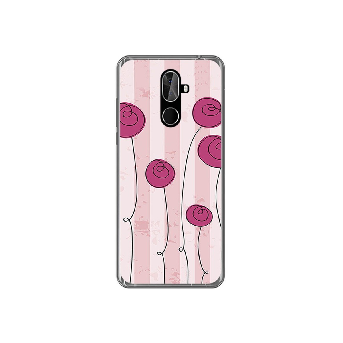 Funda Gel Tpu para Cubot X18 Plus Diseño Flores Vintage Dibujos