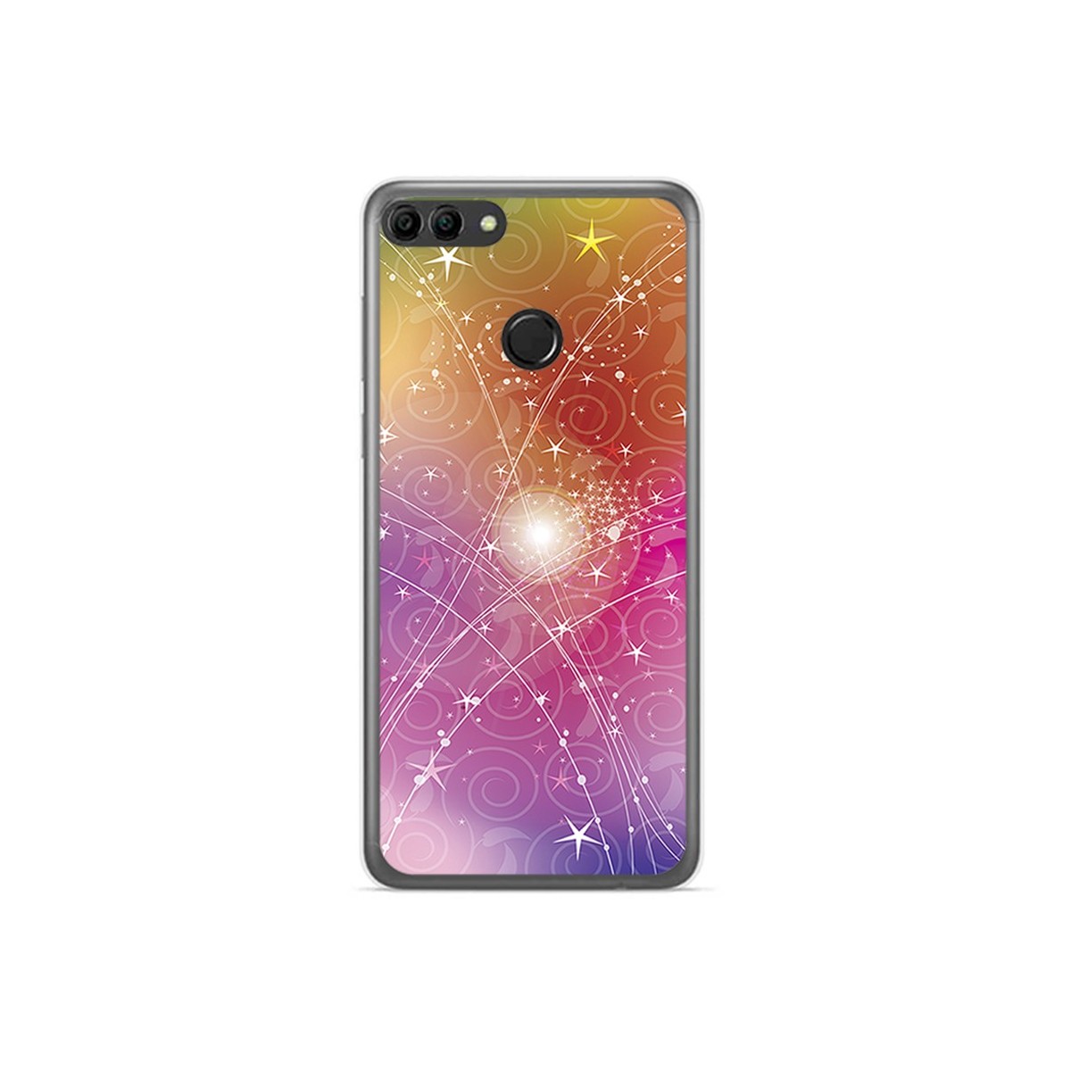 Funda Gel Tpu para Huawei Y9 2018 Diseño Abstracto Dibujos