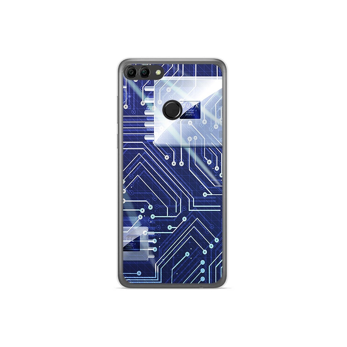 Funda Gel Tpu para Huawei Y9 2018 Diseño Circuito Dibujos
