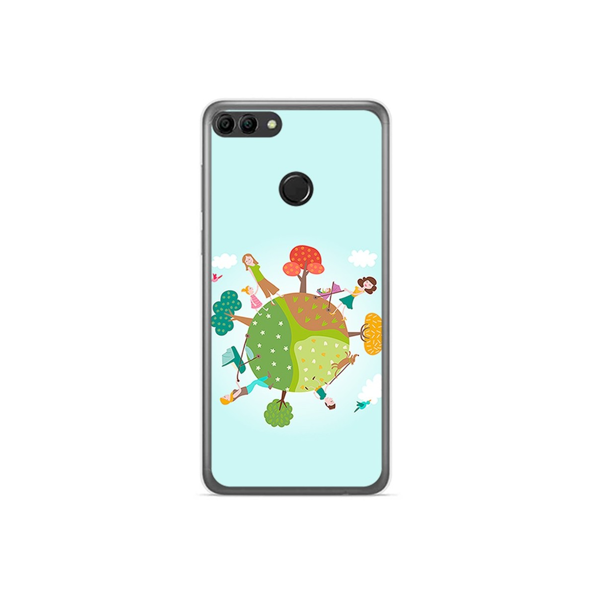 Funda Gel Tpu para Huawei Y9 2018 Diseño Familia Dibujos