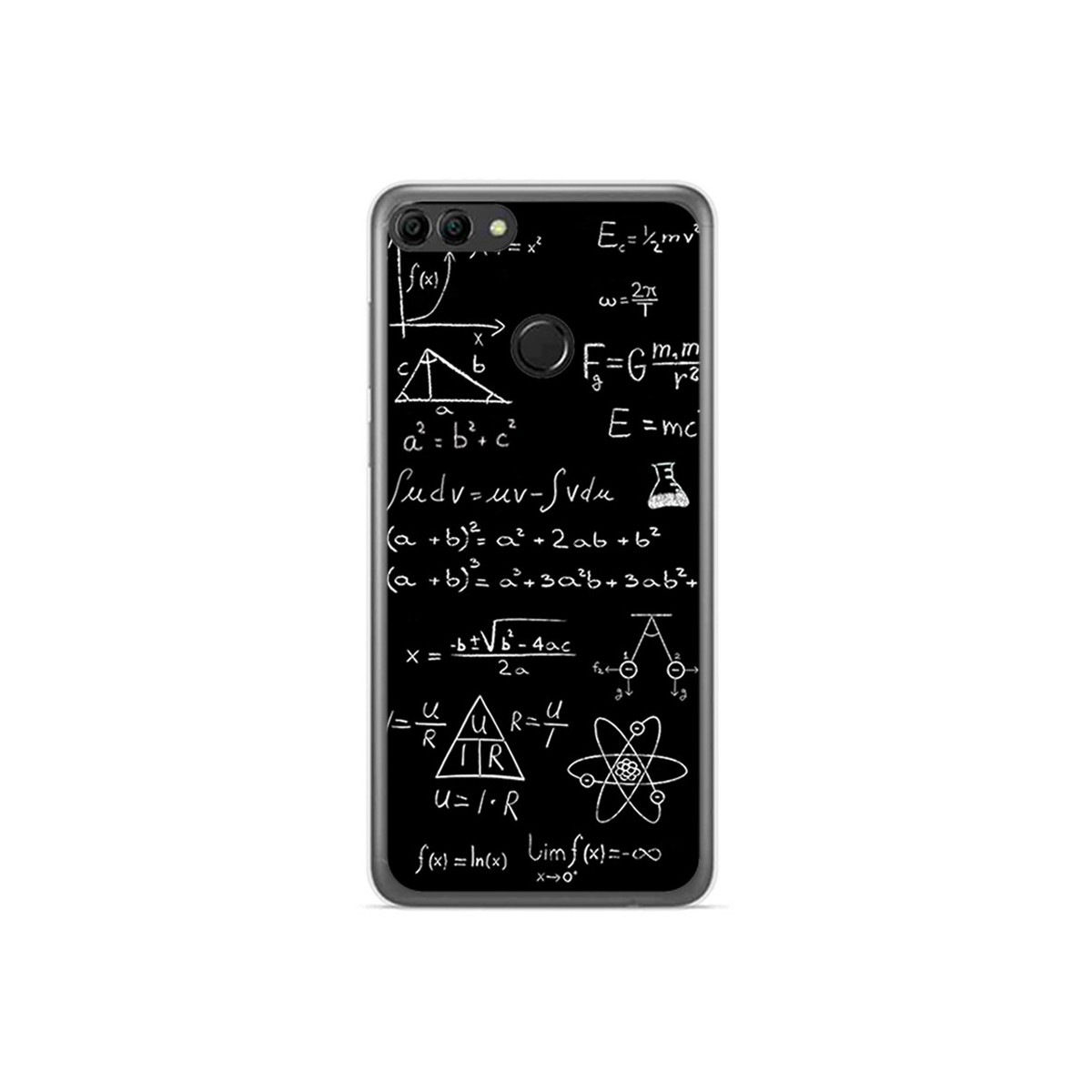Funda Gel Tpu para Huawei Y9 2018 Diseño Formulas Dibujos