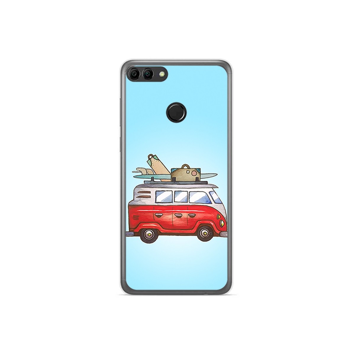 Funda Gel Tpu para Huawei Y9 2018 Diseño Furgoneta Dibujos