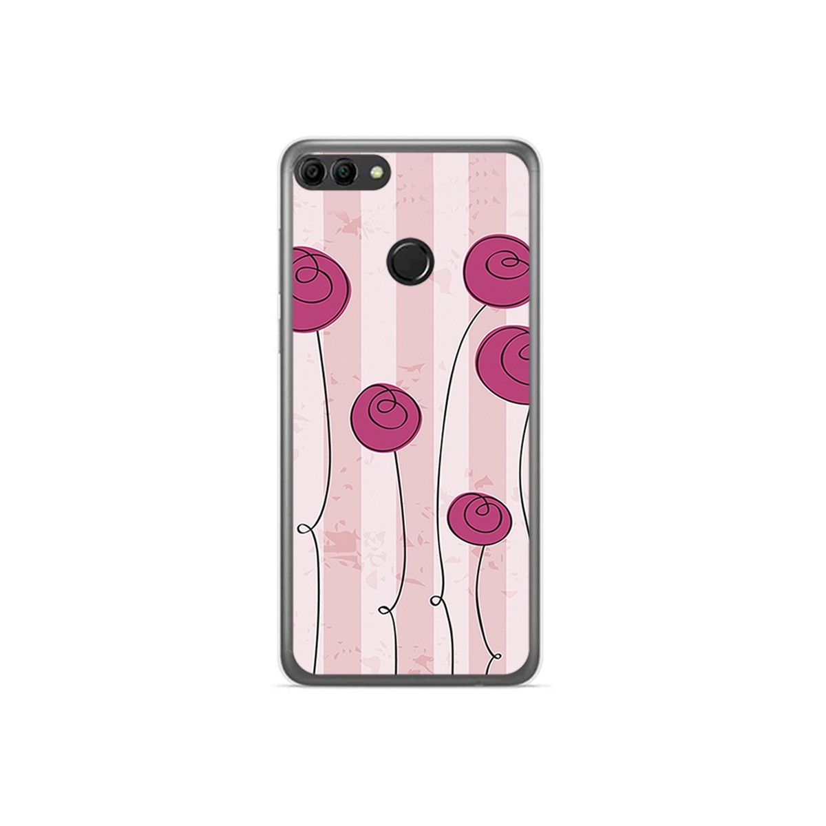 Funda Gel Tpu para Huawei Y9 2018 Diseño Flores Vintage Dibujos
