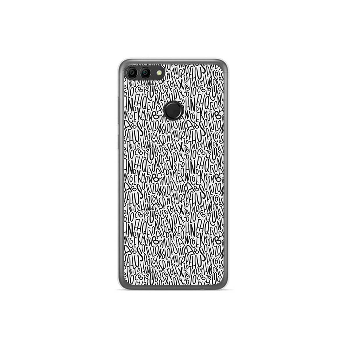 Funda Gel Tpu para Huawei Y9 2018 Diseño Letras Dibujos
