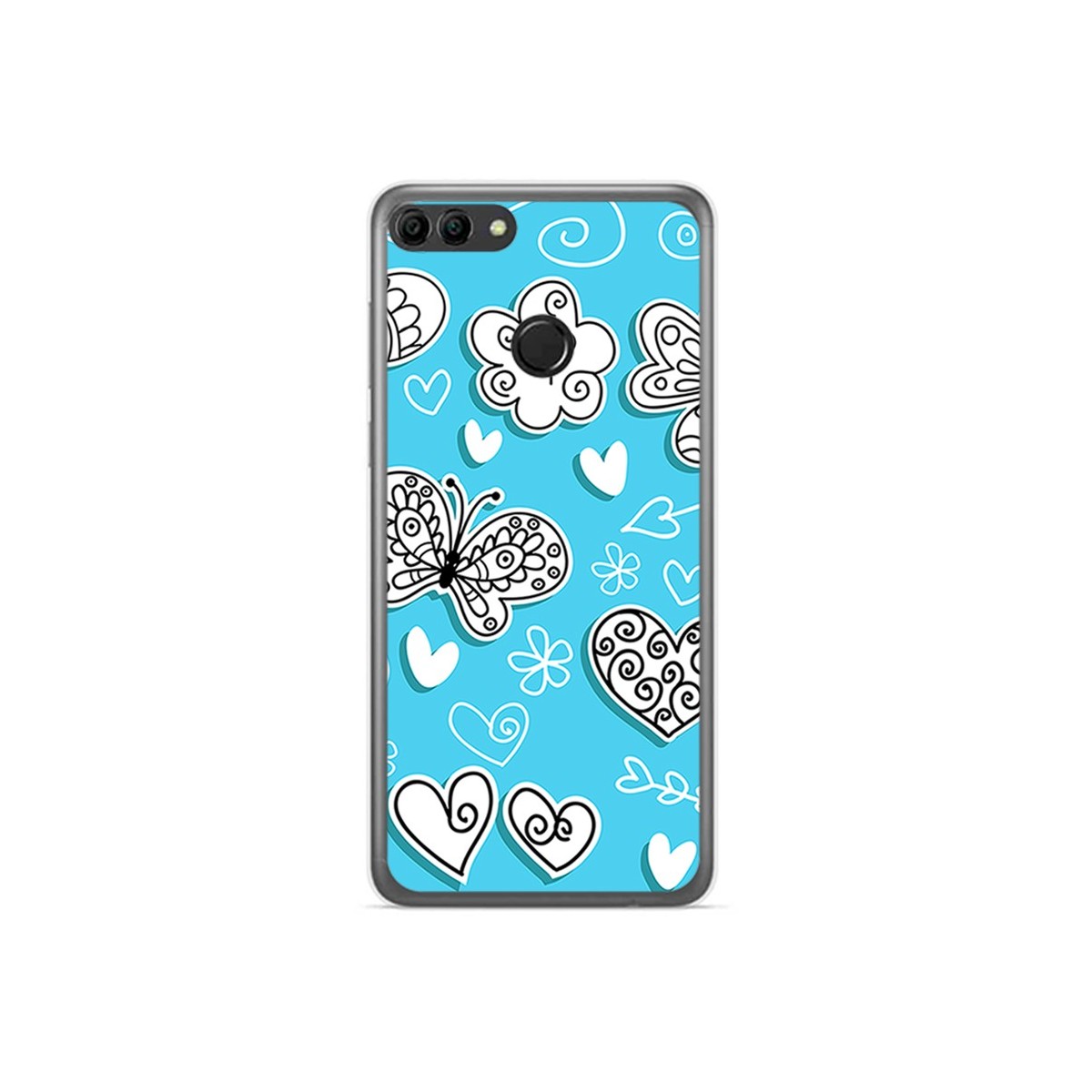 Funda Gel Tpu para Huawei Y9 2018 Diseño Mariposas Dibujos