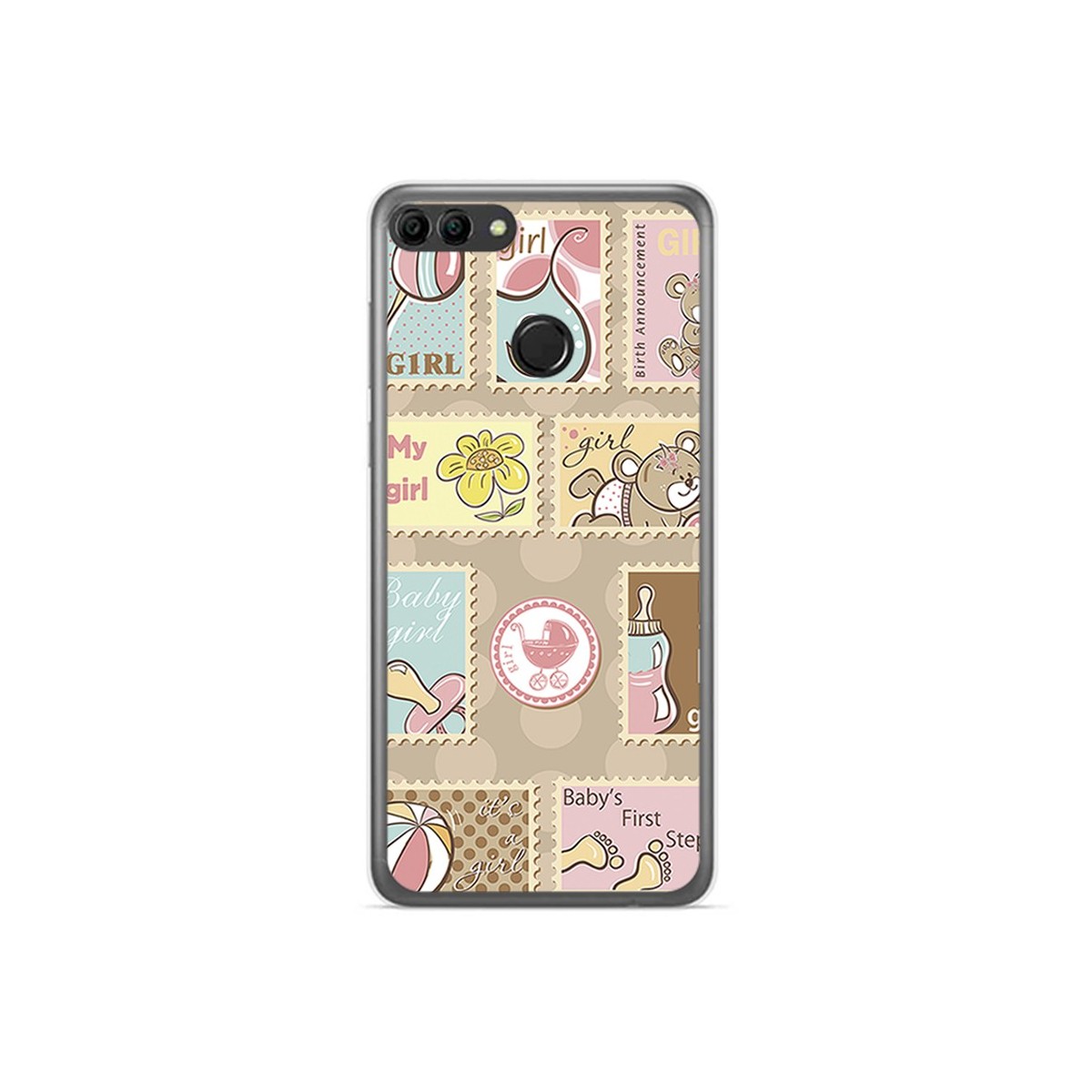 Funda Gel Tpu para Huawei Y9 2018 Diseño Sellos Dibujos