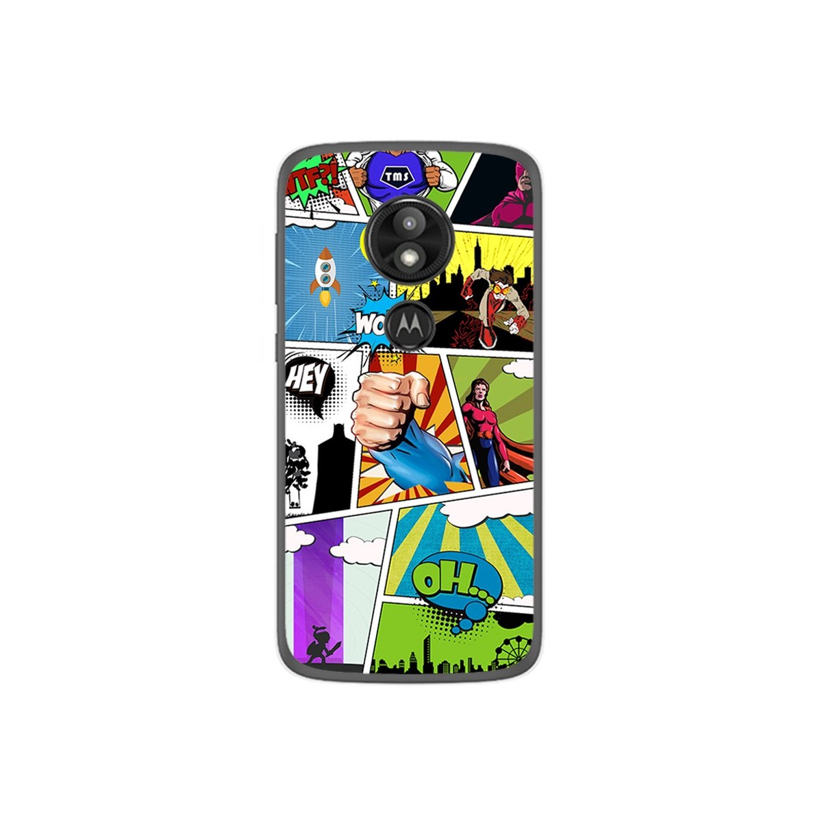 Funda Gel Tpu para Motorola Moto E5 / G6 Play Diseño Comic Dibujos