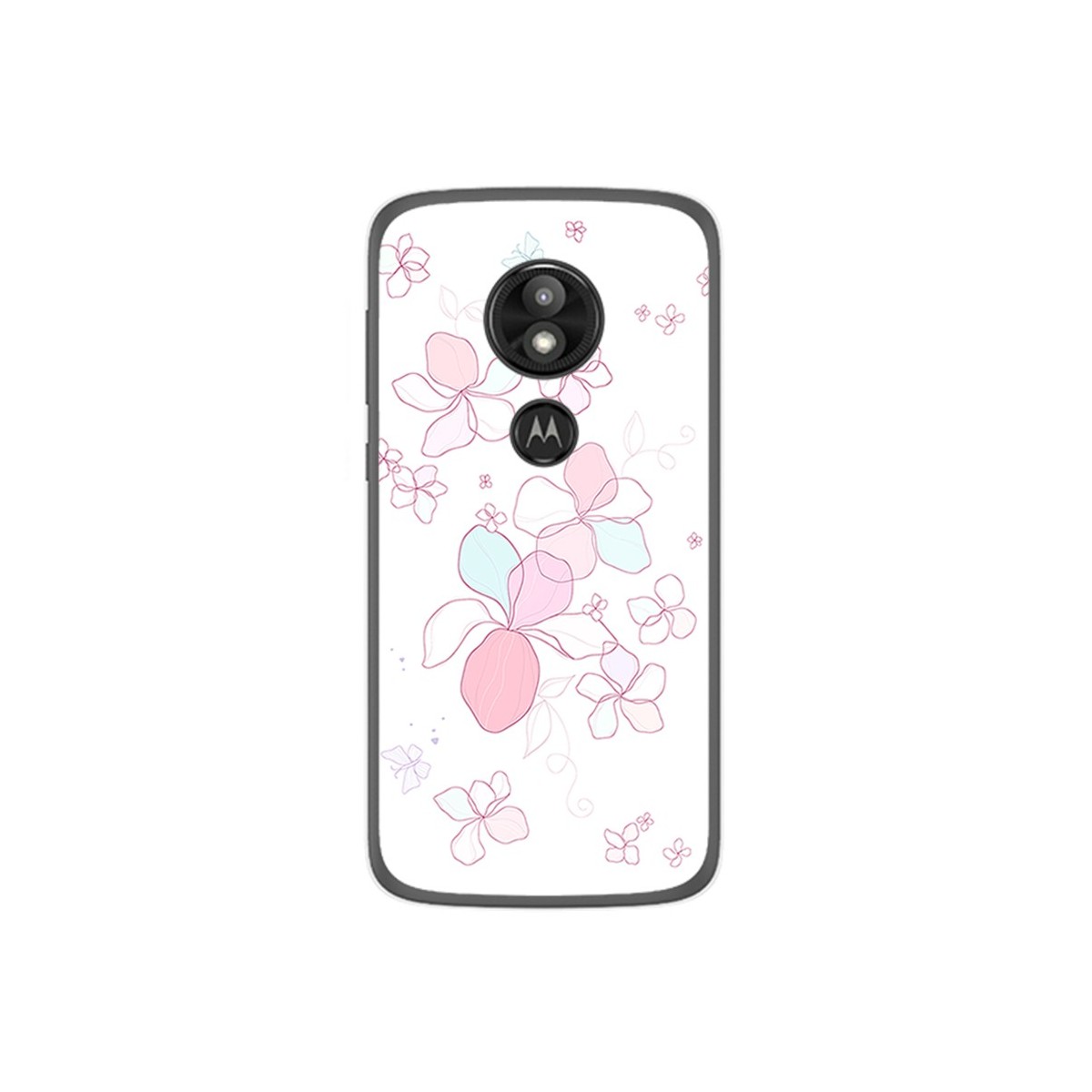 Funda Gel Tpu para Motorola Moto E5 / G6 Play Diseño Flores Minimal Dibujos
