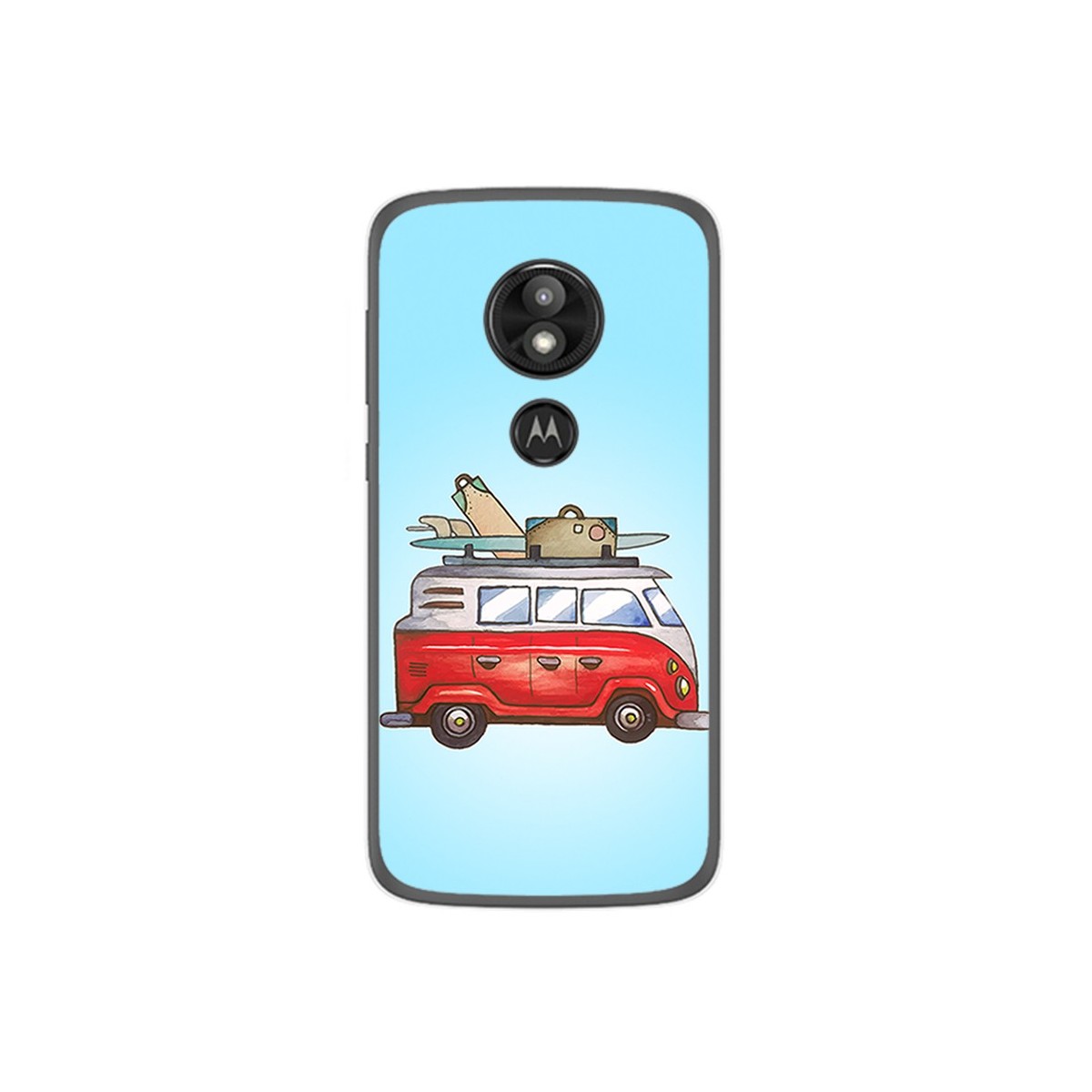 Funda Gel Tpu para Motorola Moto E5 / G6 Play Diseño Furgoneta Dibujos