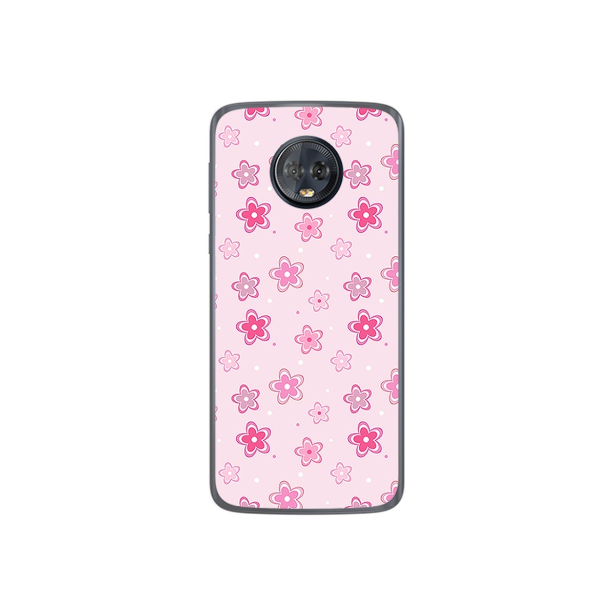 Funda Gel Tpu para Motorola Moto G6 Plus Diseño Flores Dibujos
