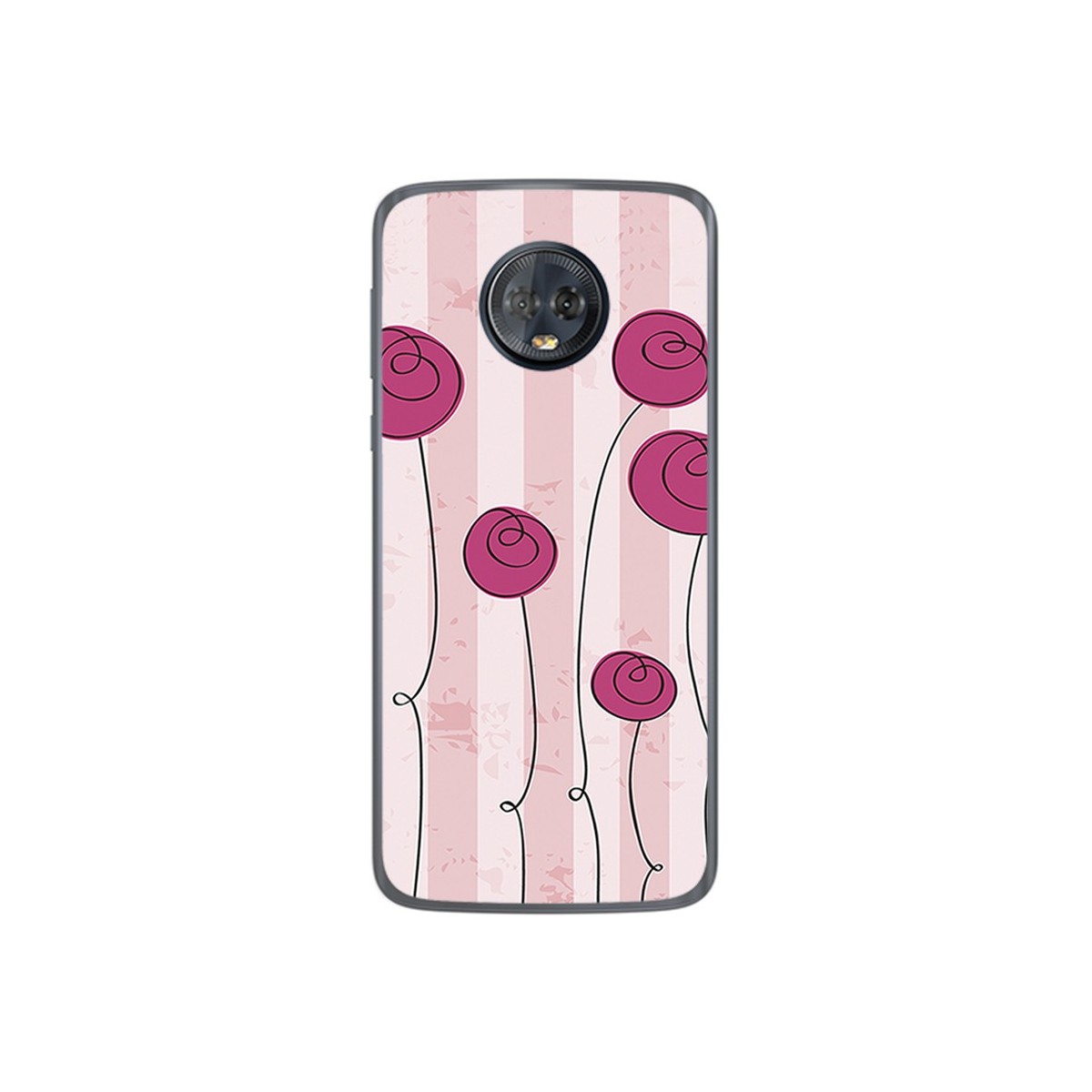 Funda Gel Tpu para Motorola Moto G6 Plus Diseño Flores Vintage Dibujos