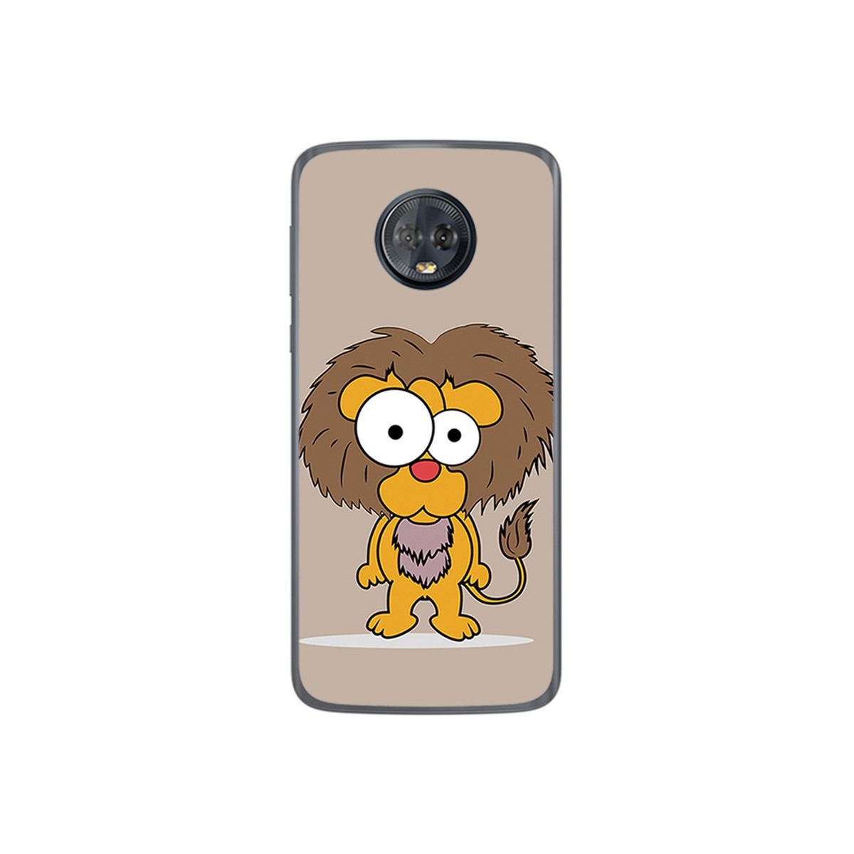 Funda Gel Tpu para Motorola Moto G6 Plus Diseño Leon Dibujos