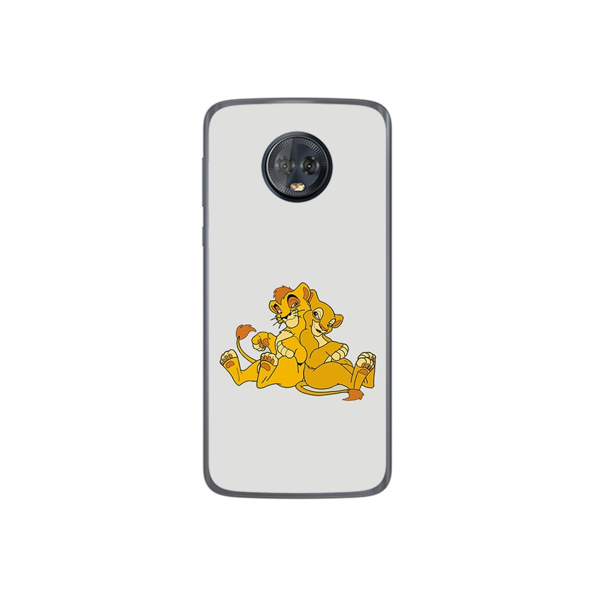 Funda Gel Tpu para Motorola Moto G6 Plus Diseño Leones Dibujos