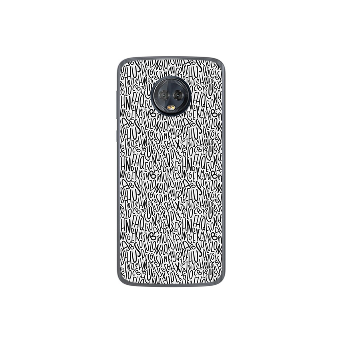 Funda Gel Tpu para Motorola Moto G6 Plus Diseño Letras Dibujos
