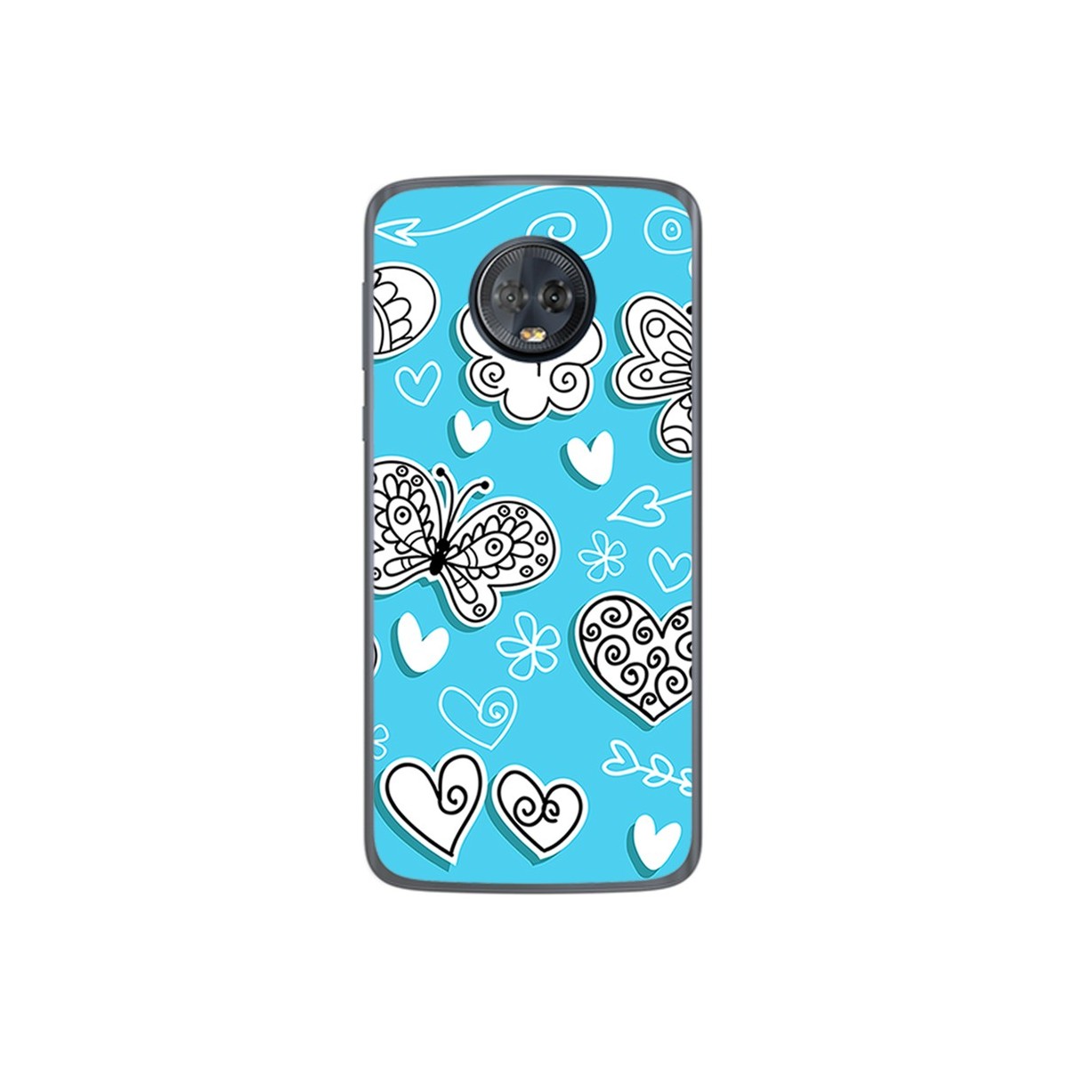 Funda Gel Tpu para Motorola Moto G6 Plus Diseño Mariposas Dibujos