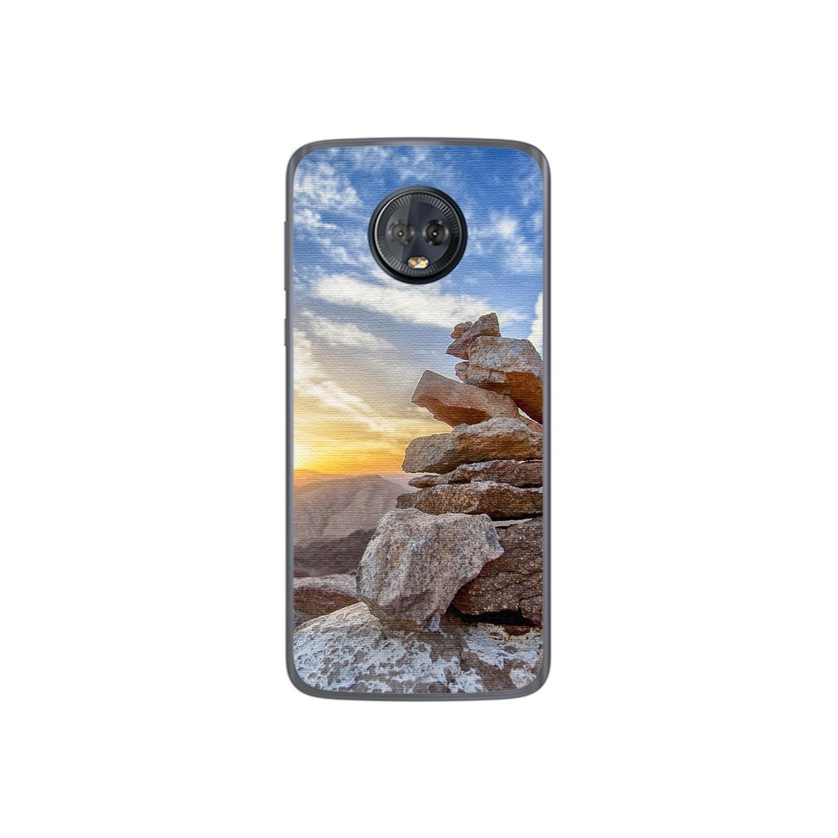 Funda Gel Tpu para Motorola Moto G6 Plus Diseño Sunset Dibujos